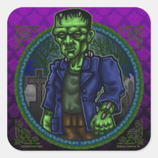 Quadrado adesivo de Design Franky Monster