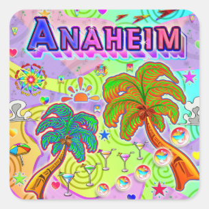 Quadrado Adesivo de Destino de Vacinação Anaheim