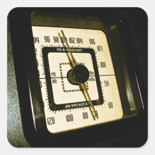 Quadrado Adesivo de Discagem de Rádio Retroativa 02