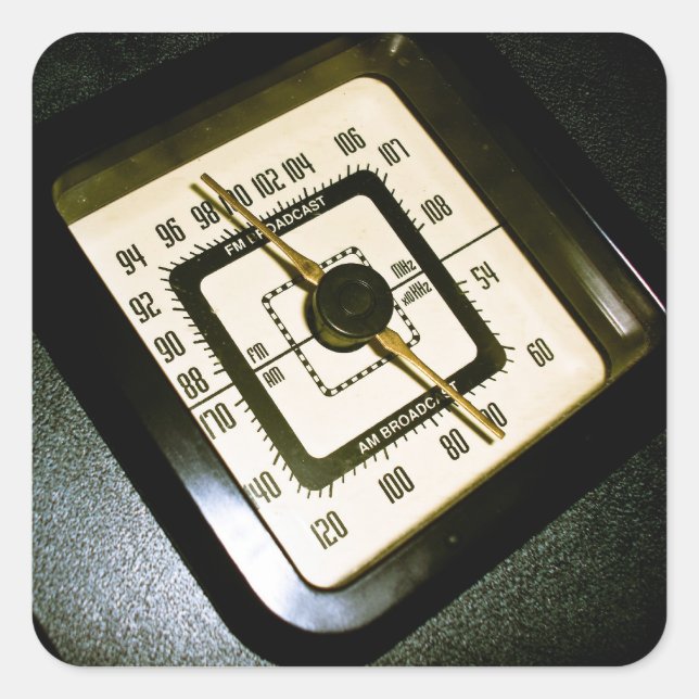 Quadrado Adesivo de Discagem de Rádio Retroativa 03 (Frente)