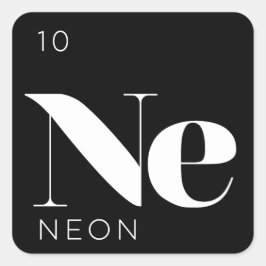 Quadrado Adesivo de Elementos de Mesa periódica // Neon