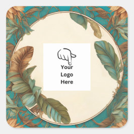 Quadrado Adesivo de empacotamento de logotipo de Penas Pers