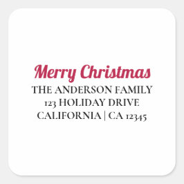 Quadrado Adesivo de Endereço de Retorno Personalizado de Fe