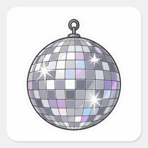 Quadrado Adesivo de Espelho de Bola de Disco Brilhante