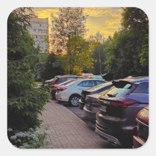 Quadrado Adesivo de Estacionamento Sunset Calm – Personaliz