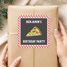 Adesivo de Favor de Aniversário de Crianças de Piz