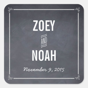 Quadrado Adesivo de favorito com giz