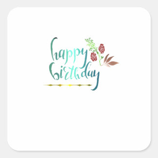 Quadrado Adesivo de Feliz Aniversário