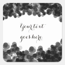 Adesivo de festa elegante preto e branco caviar