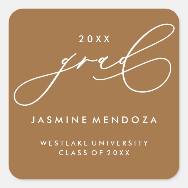 QUADRADO ADESIVO DE FORMATURA DE CALIGRAFIA CAPRICHOSA SIMP (Frente)