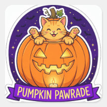 Adesivo de Gato de Halloween Pumpkin Pawrade