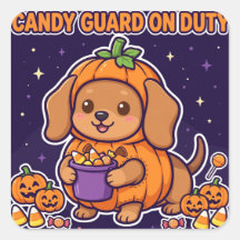 Adesivo de Guarda de Doces em Serviço — Dachshund 
