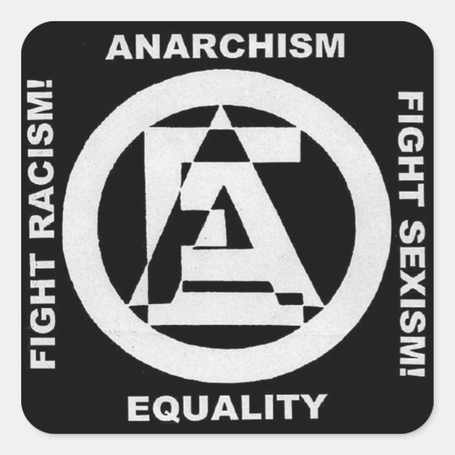 Quadrado adesivo de igualdade 1 anarquismo (Frente)