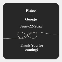 Quadrado Adesivo de Infinito Preto e Branco