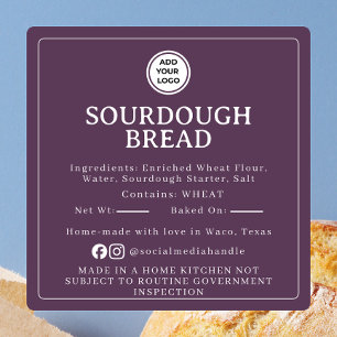 Quadrado Adesivo de Ingrediente de Sourdough de Ameixa Prof