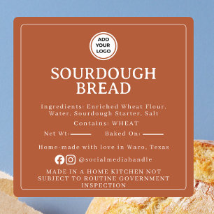 Quadrado Adesivo de Ingrediente de Sourdough de Terracota