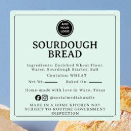 Quadrado Adesivo de Ingrediente de Sourdough de Tom Pastel 