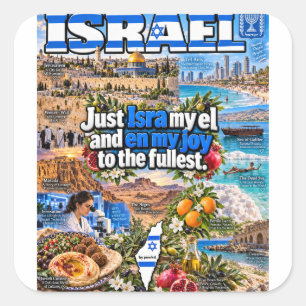 Quadrado Adesivo de Israel