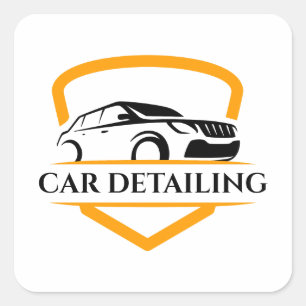 Quadrado Adesivo de Logo de Detalhista de Carros Limpos 