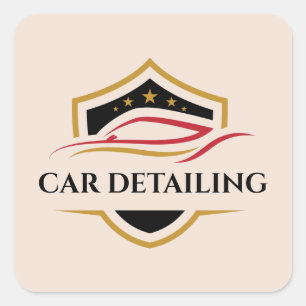 Quadrado Adesivo de Logo de Detalhista de Carros Limpos