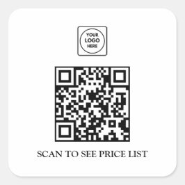 Quadrado Adesivo de logotipo de código QR personalizado Men