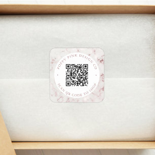 Quadrado Adesivo de Loja com Código QR Personalizado de Már