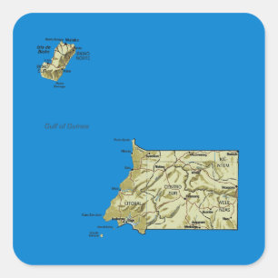 Quadrado Adesivo de Mapa da Guiné Equatorial