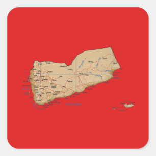 Quadrado Adesivo de Mapa do Iêmen