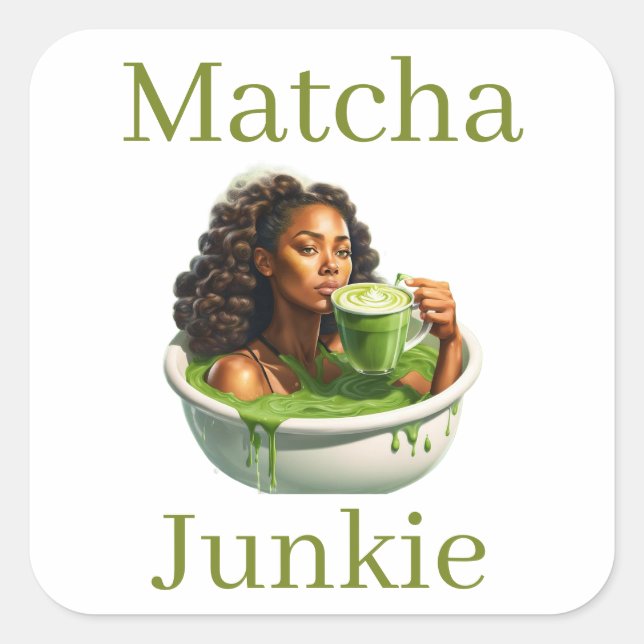 Quadrado Adesivo de Matcha (Frente)