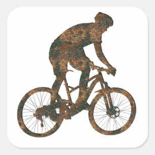Quadrado Adesivo de Motociclista Enferrujado