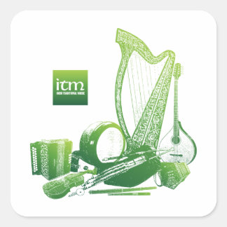 Quadrado Adesivo de música tradicional irlandês