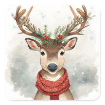 Adesivo de Natal de Rena Fofa