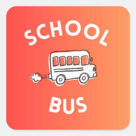 Quadrado Adesivo de Ônibus Escolar para Crianças