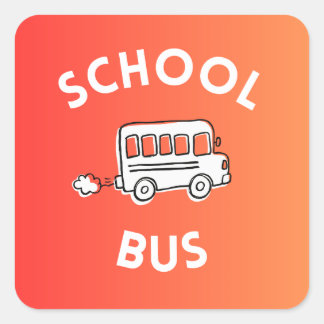 Quadrado Adesivo de Ônibus Escolar para Crianças