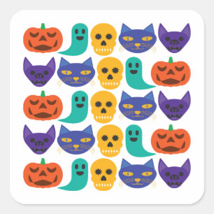Quadrado Adesivo de Padrão de Halloween