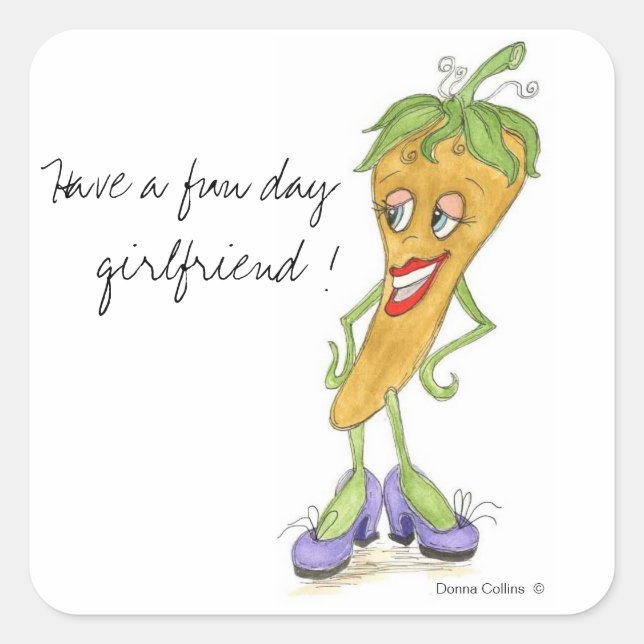 Quadrado Adesivo de pimenta amarela (Frente)