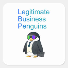 Quadrado Adesivo de Pinguins de Negócios Legítimos