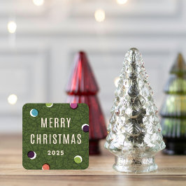 Quadrado Adesivo de Pontos Coloridos de Árvore de Natal Vin