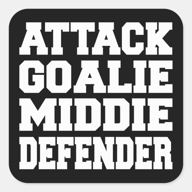 Quadrado Adesivo de Posições do Jogador de Lacrosse (Frente)