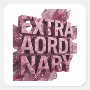 Quadrado Adesivo de Presente EXTRAORDINÁRIO Rosa Ousado