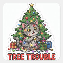 Adesivo de Problema na Árvore — Natal de Gatinho M