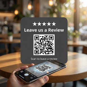 Quadrado Adesivo de QR Code para Avaliações Personalizado