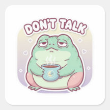 Adesivo de Sapo Não Fale Sapo Fofo Irritado Café M
