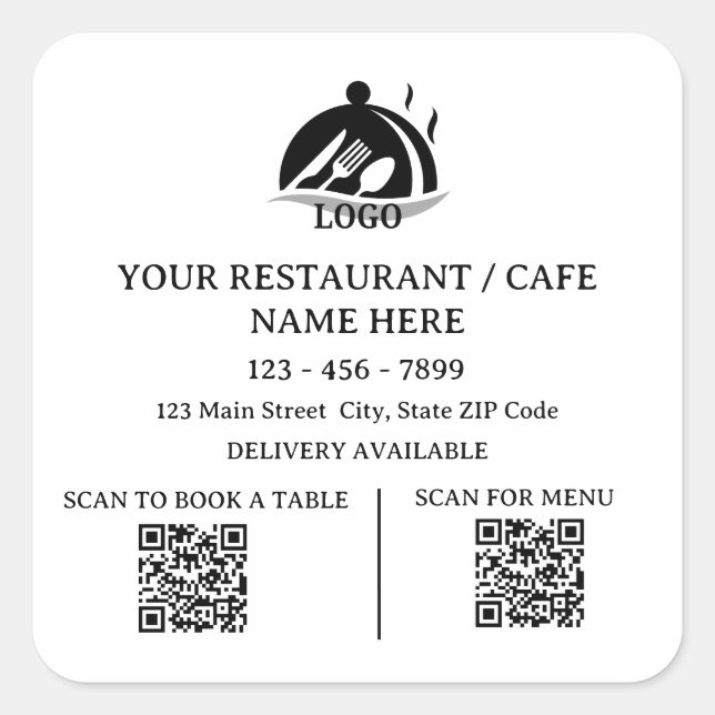 Quadrado Adesivo de Selagem de Saco para Entrega e Embalage (Frente)