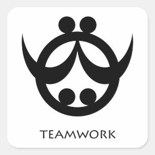 Quadrado adesivo de símbolos Adinkra cooperativo