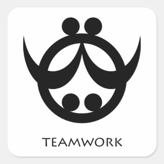 Quadrado adesivo de símbolos Adinkra cooperativo