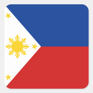 Quadrado Adesivo de sinalizador das Filipinas