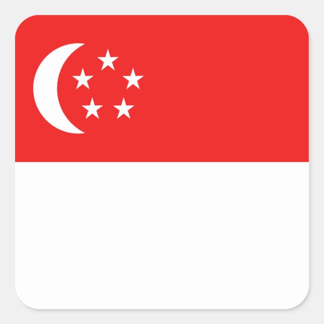 Quadrado Adesivo de Sinalizador de Singapura (Frente)