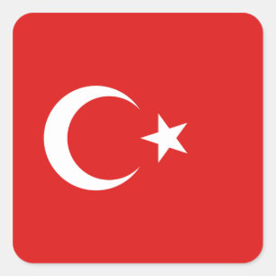 Quadrado Adesivo de sinalizador Turquia