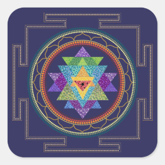 Quadrado Adesivo de Sri Yantra